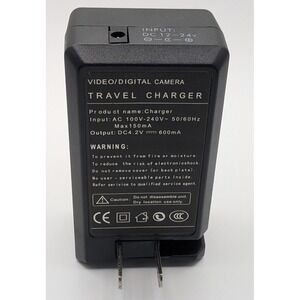 Unbranded Video Digital Camera Travel Charger Fits PAN BCG 10 Black Untested